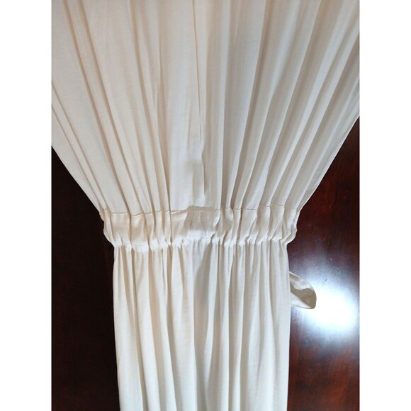 NWT Banana Republic Women's Size M Ivory Midi Dress w/Side Slits Pockets & Belt - Picture 9 of 15